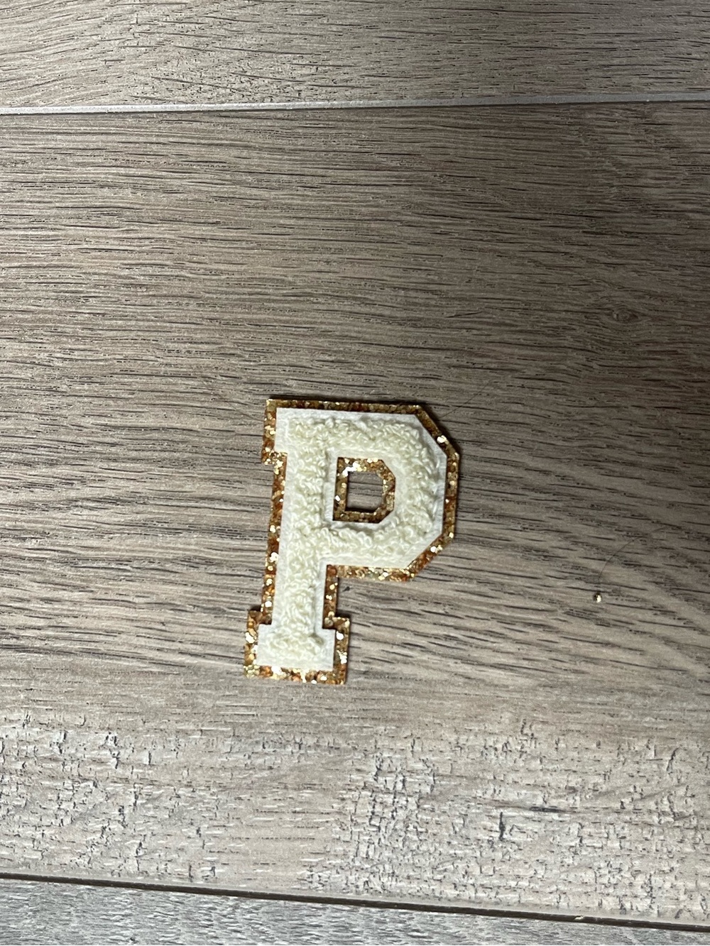 Stoney clover lane buttercream glitter varsity P patch